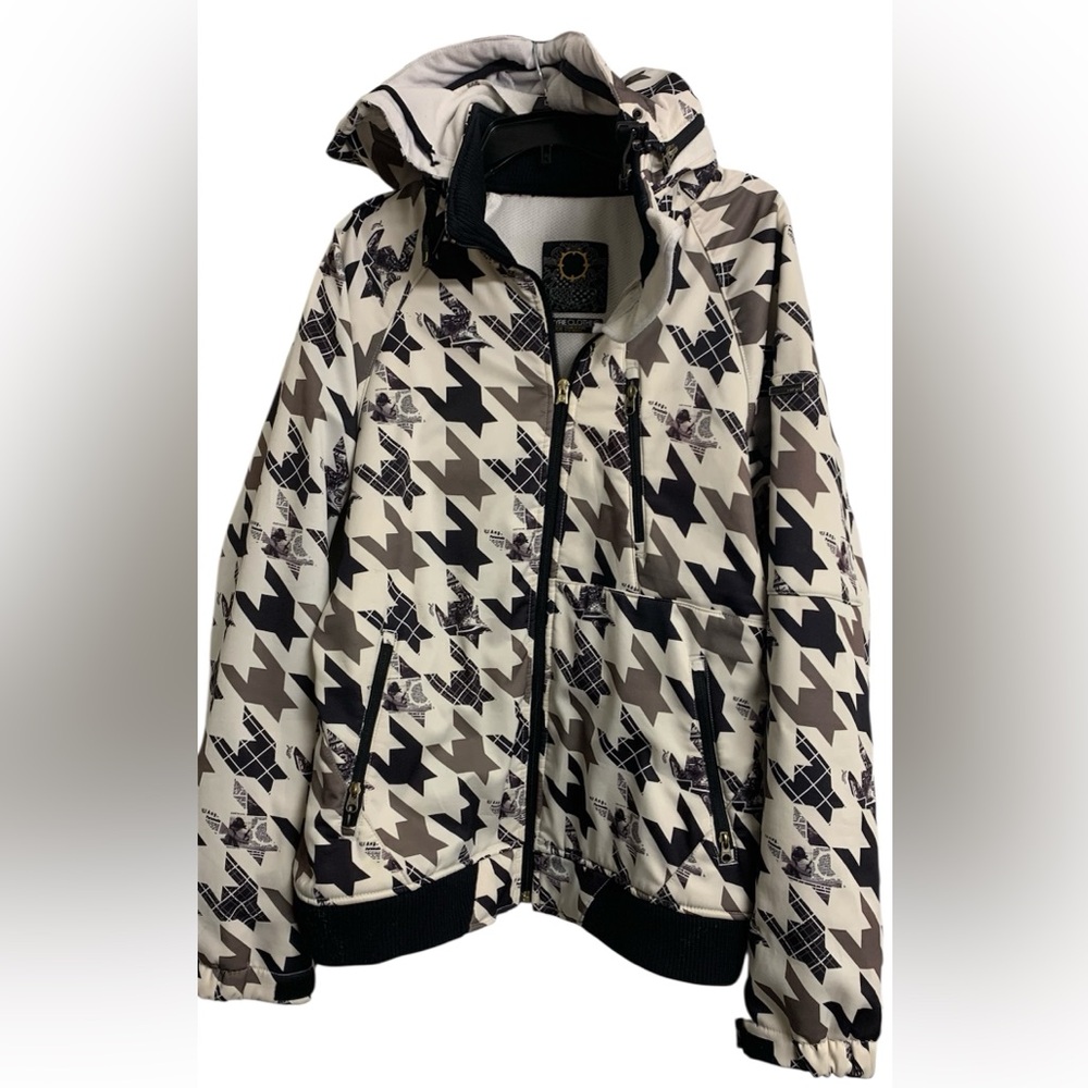 Stylish Black and White Houndstooth Men's Jacket